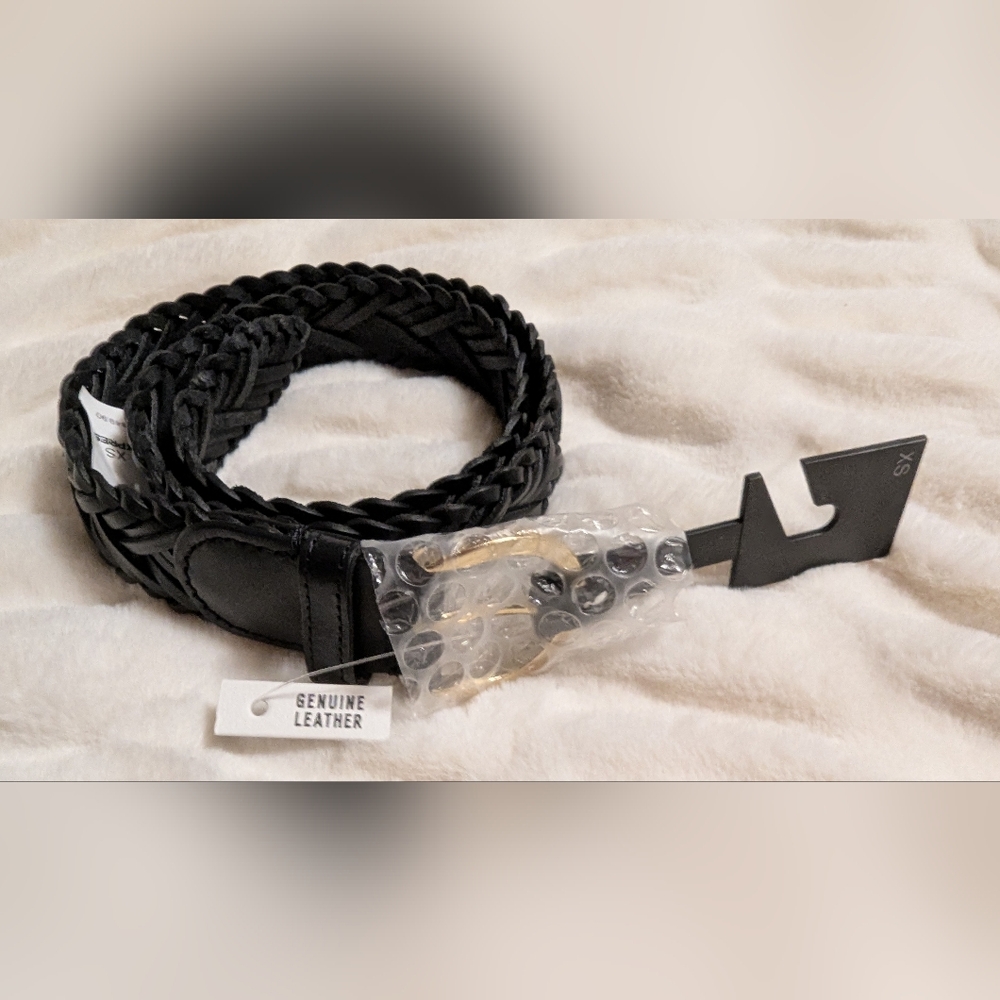 Express Braided Leather Women's Belt - Black